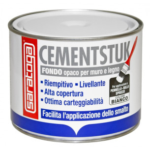 Cementstuk Fondo Opaco Saratoga bianco 500 ml per muro e legno